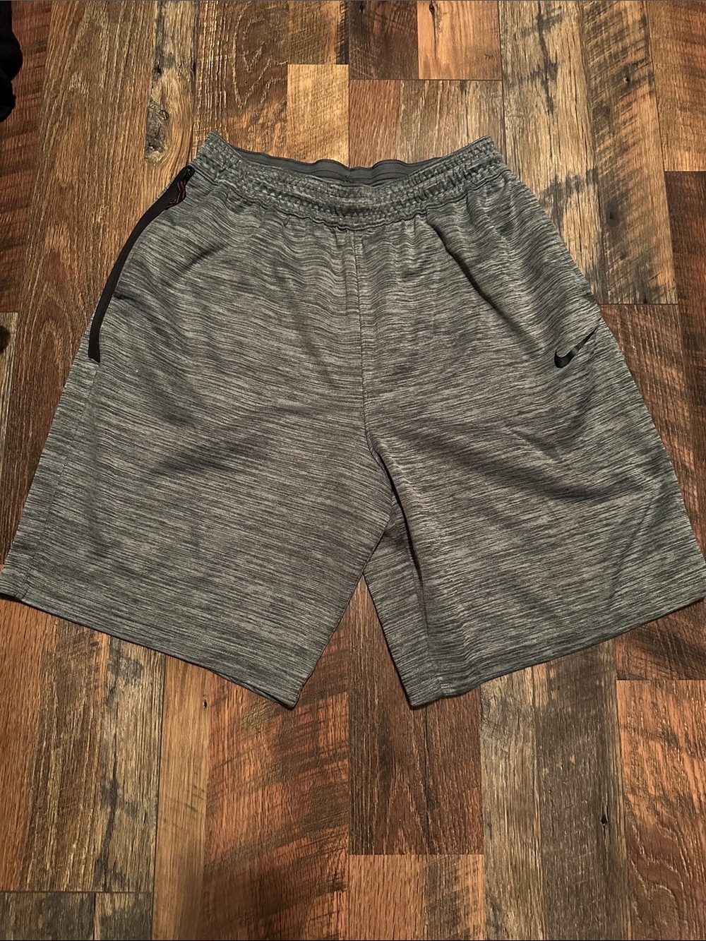 Nike Men's Heather Gray Athletic Shorts with Zip Pocket